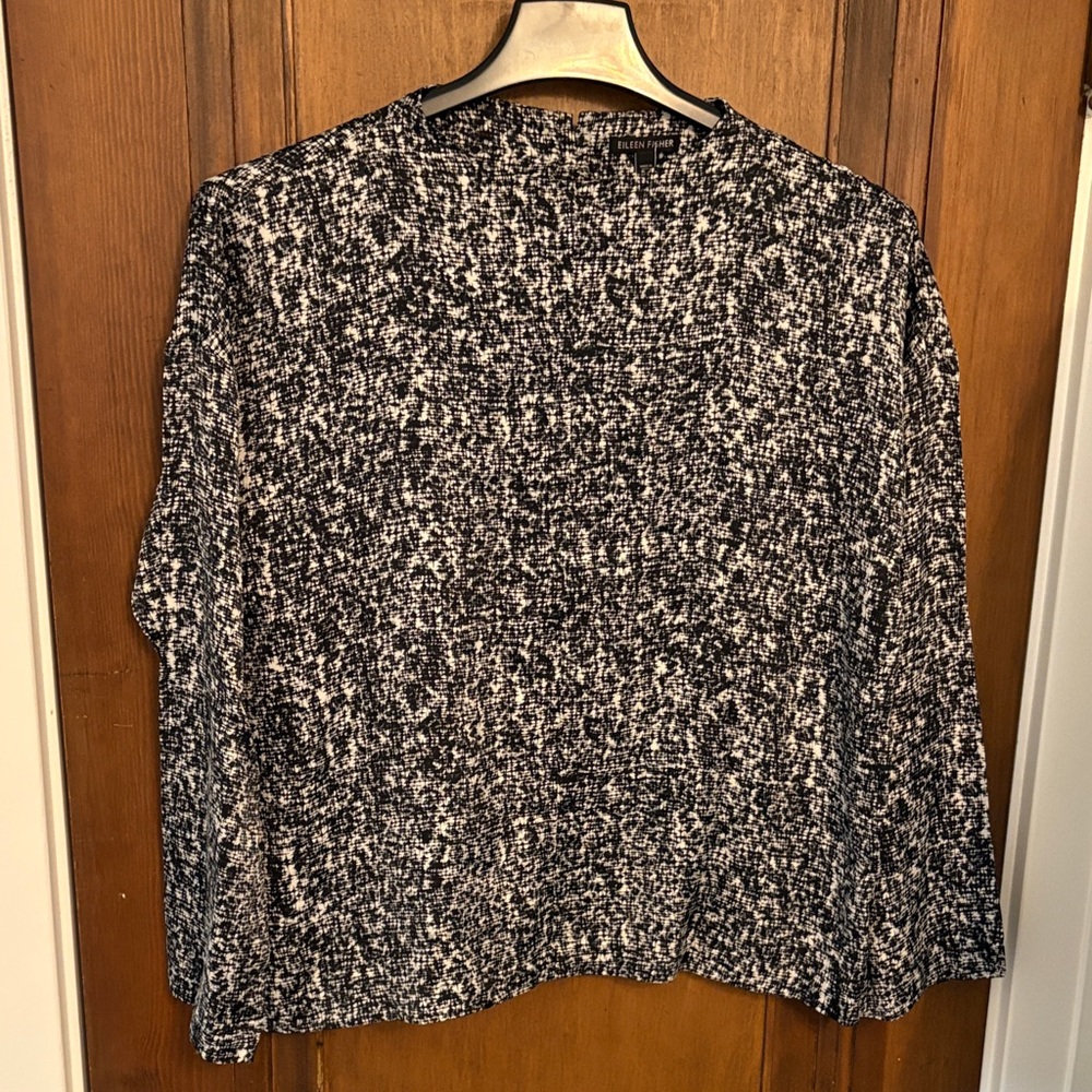 Eileen Fisher Black and White Textured Top